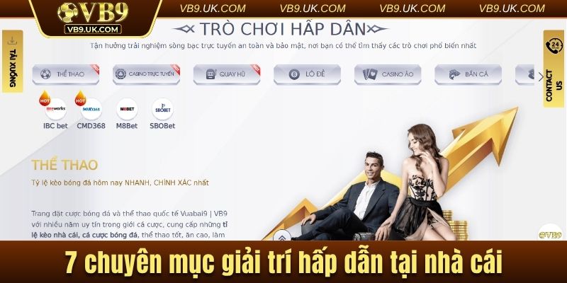 7 chuyên mục giải trí hấp dẫn tại nhà cái