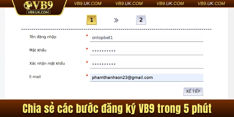 Chia sẻ các bước đăng ký VB9 trong 5 phút