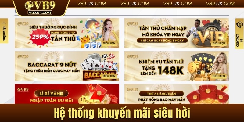 Hệ thống khuyến mãi siêu hời