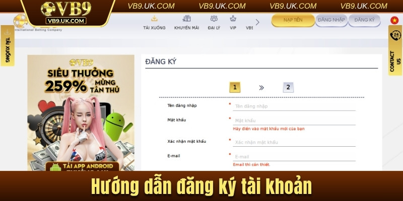 Hướng dẫn đăng ký tài khoản