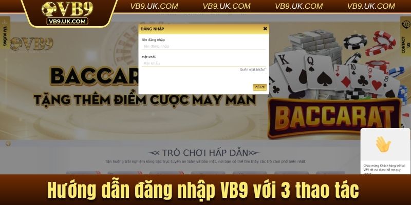 Hướng dẫn đăng nhập VB9 chỉ với 3 thao tác