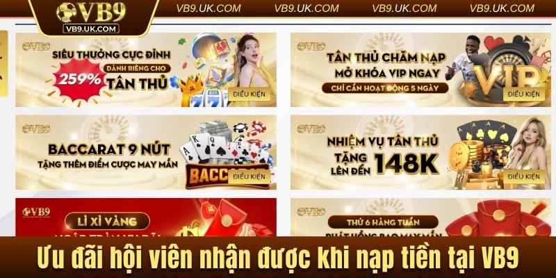 Ưu đãi hội viên nhận được khi giao dịch tại VB9 